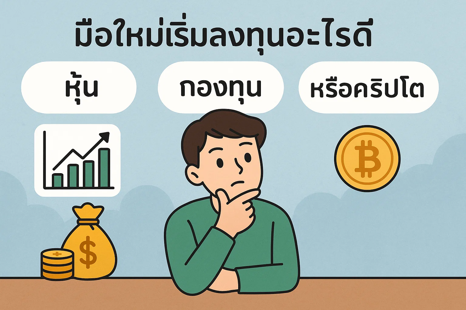 มือใหม่เริ่มลงทุนอะไรดี หุ้น กองทุน หรือคริปโต?