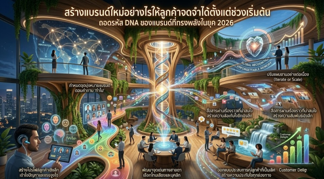 สร้างแบรนด์ใหม่อย่างไรให้ลูกค้าจดจำได้ตั้งแต่ช่วงเริ่มต้น: ถอดรหัส DNA ของแบรนด์ที่ทรงพลังในยุค 2026